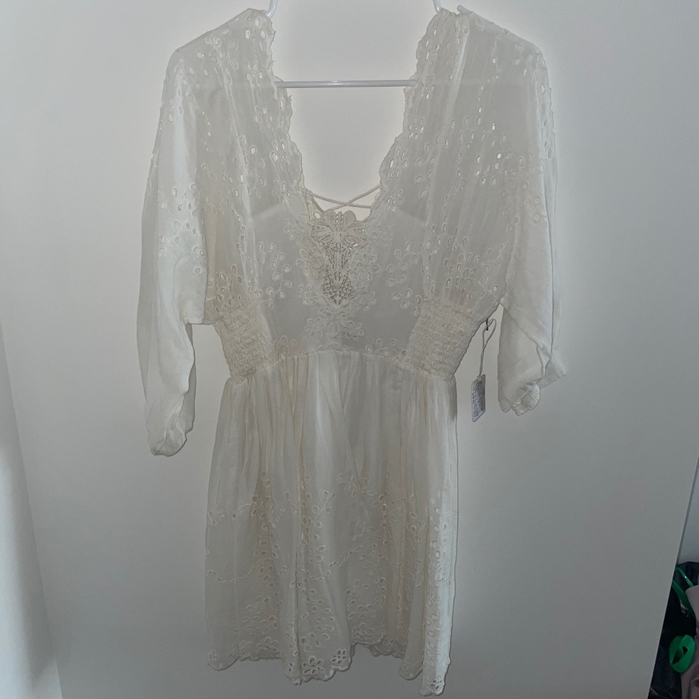 NWT Free People white embroidered dress